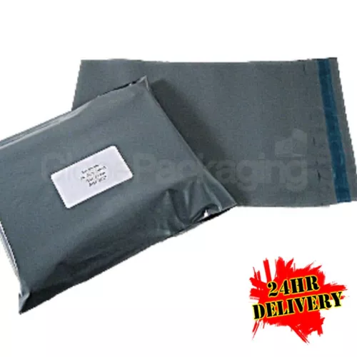 200 x grey strong postal postage mailing bags 9.5"x13" image 1