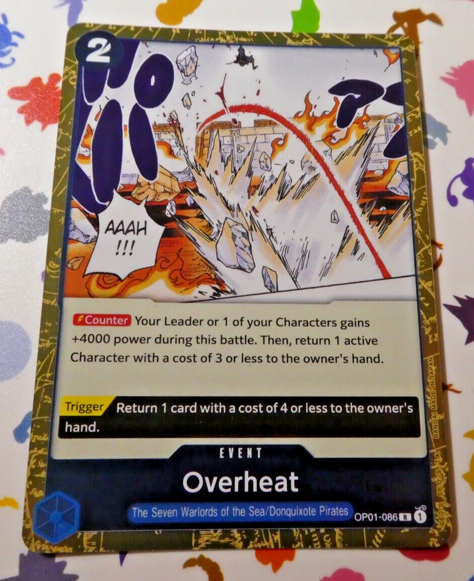 One Piece Romance Dawn Card Game English Holo Carte Overheat OP01086