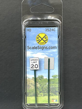 HO-3500-024-C / 1:87 Scale Railroad  Street Road Signs "20 mph"
