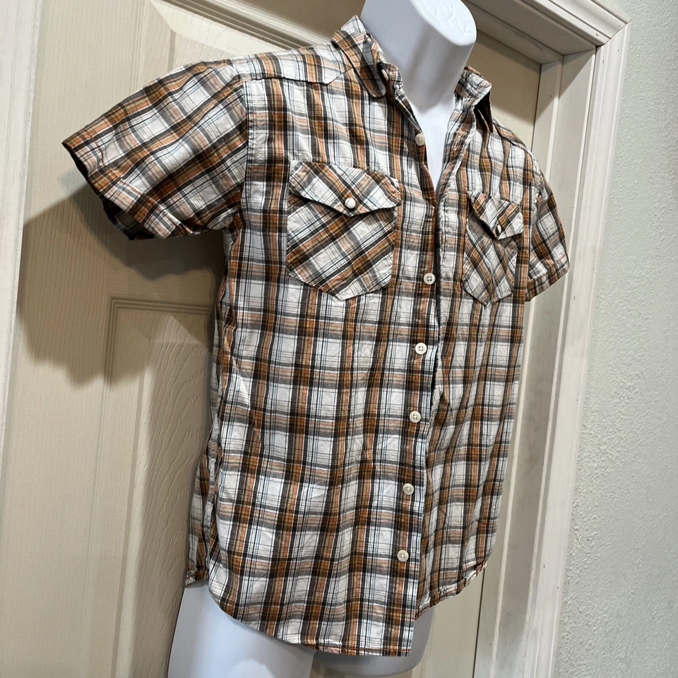 Boys Mossimo Short Sleeve Button Down Shirt Size Large Plaid - Image 4 of 4