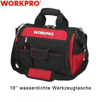 WORKPRO 42CM/16" Werkzeugtasche Elektriker Wasserdichte Werkzeugtasche Profi