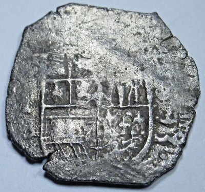 1593 Spanish Silver 1 Reales Genuine Antique 1500's Pirate
