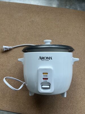 6 Cup Rice Cooker Non-Stick Pot 3-Piece Measure Cup Serving Cooking Kitchen Used