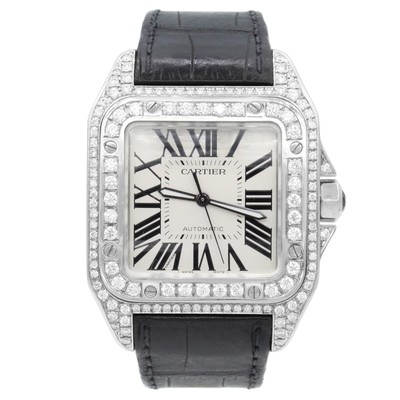 mens diamond cartier santos watch