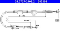 ATE Handbremsseil Links FüR Carisma 1.3-1.9D 05.95-06.06 Mitsubishi OE M884534