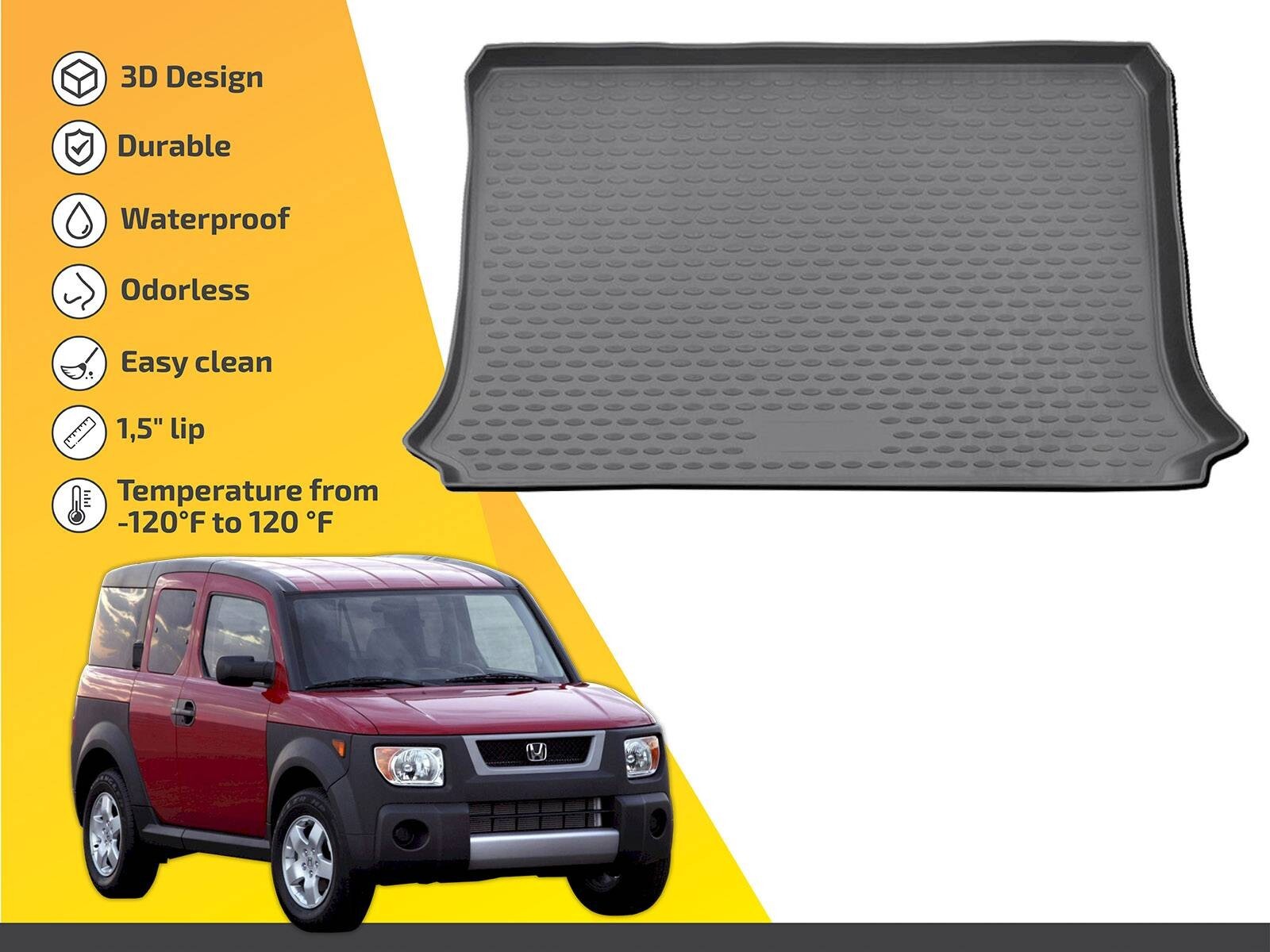 3D TPE Cargo liner boot tray trunk mat for Honda Element 2003-2011