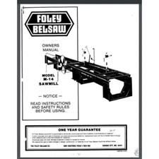 Foley Belsaw M-14 Sawmill Instruction Assembly Operator & Parts Manual 78 pages
