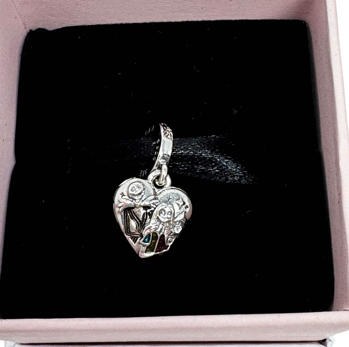 Disney Nightmare Before Christmas Heart Pandora Charm Jack & Sally