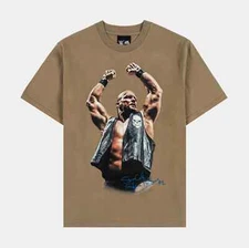WWE X Shoe Palace Stone Cold Steve Austin Short Sleeve T Shirt BEIGE Size LARGE