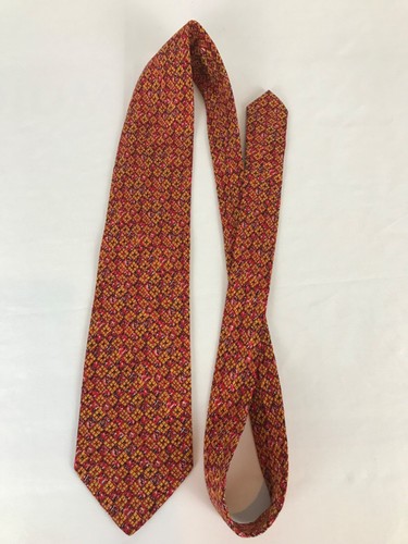 BRIONI Mens Tie 100% Silk Made in Italy Red/Yellow 58x 3.75 Colorful Free Ship - Picture 9 of 13
