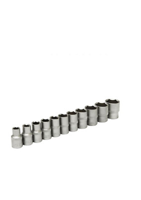 Vierkant Steckschlüsselsatz 1/2'' Schiene metrisch Chrom Vanadium Stahl 11-tlg.