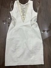 Miss Selfridge Cream mini bodycon dress with pearl details #glam #party