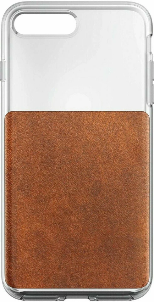 全新 Nomad 棕色 Horween 皮革/透明保护壳 适用于 iPhone 7+ / 7s+ 坚固 Patina — 第 2/4 张图片