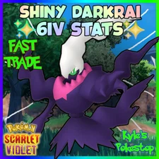 ✨ 6IV SHINY DARKRAI ✨ POKEMON SCARLET AND VIOLET EV'D BATTLE READY 🚀OR NONSHINY