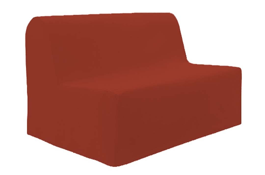Housse de BZ en coton brique 120x140 à 200x140 cm pour banquette convertible