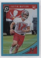 2018 Donruss Optic Rookies Aqua Prizm 32/299 Justin Watson #112 0c2