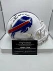 James Cook Signed Auto Mini Helmet 2025 Fanatics Under Wraps Bills