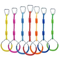 7 Colorful Ninja Ring Fitness Gymnastic Ring Outdoor Backyard Playground Trai...