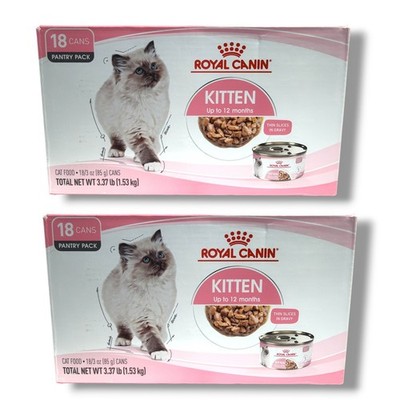 *Royal Canin Kitten Up To 12 Months -18 Cans- Pantry Pack 3.37lb(1.53kg)LOT OF 2