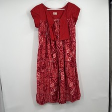 Waikiki Sports VTG Mumu Dress Red Hawaiian Pockets Resort Vacation Beach Hawaii