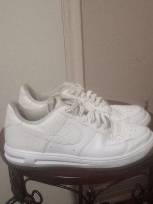 Nike Men s Lunar Force 1 White Leather Shoes Sneakers Size 9 654256-100