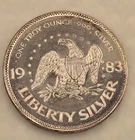 1983 A-Mark Liberty Silver Round 1 Troy Ounce .999 Pure Silver Liberty Bell