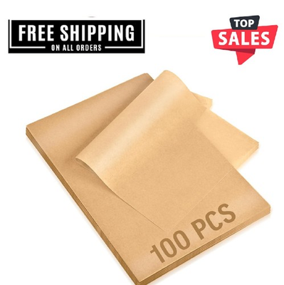 #ad 100Pcs Parchment Paper Sheets 9X13 in Unbleached Parchment Paper for Baking $8.65