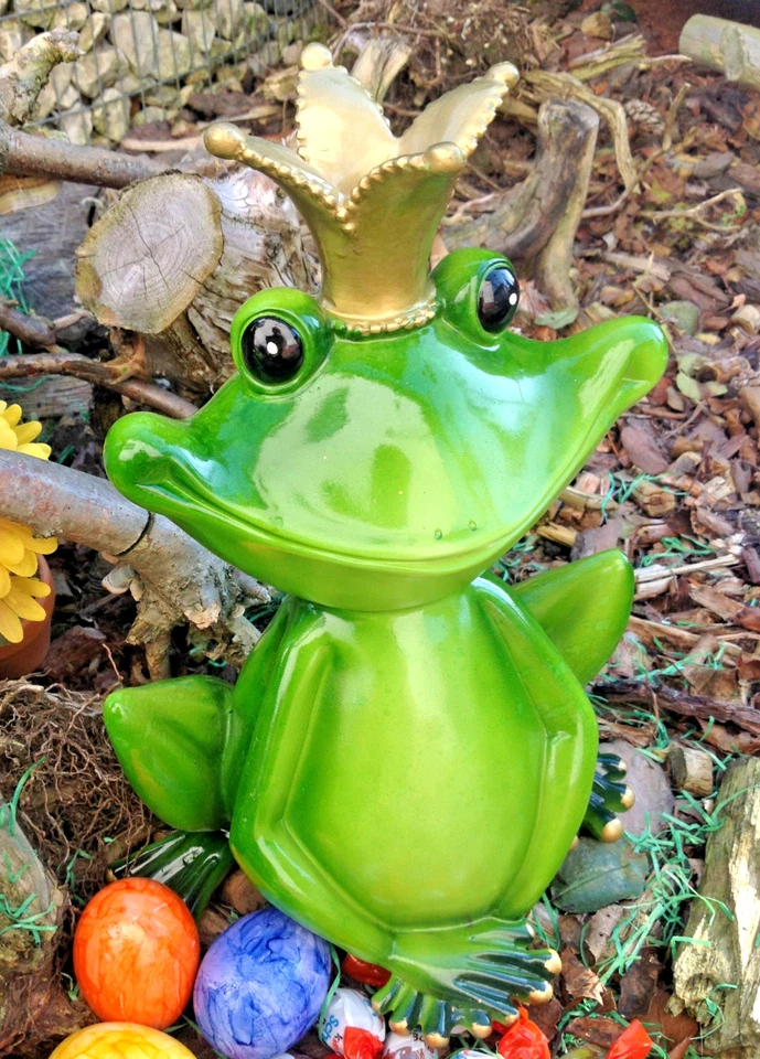 XL Froschkönig 29cm groß Frosch Unke Kröte, Deko Figur - Bild 2 von 4