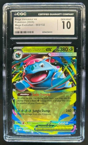 2025 Pokemon Mega Evolution Venusaur ex Holo Double Rare #003/132 CGC 10
