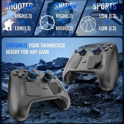 Für Steam Controller 2 Touchpad und Back Button Aufkleber Set in Schwarz Siliko