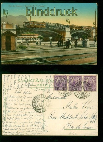 Brazil Rio de Janeiro Color Postcard Viaducto E. F. Central 1912 (a2300)