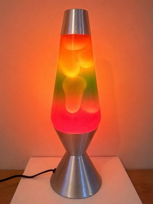 Lava Lite LLC 16 Zoll Lavalampe groß silber Regenbogen selten