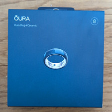Oura Ring 4 Ceramic Smart Ring Midnight Blue Size 8 Sleep & Heart Rate Tracker