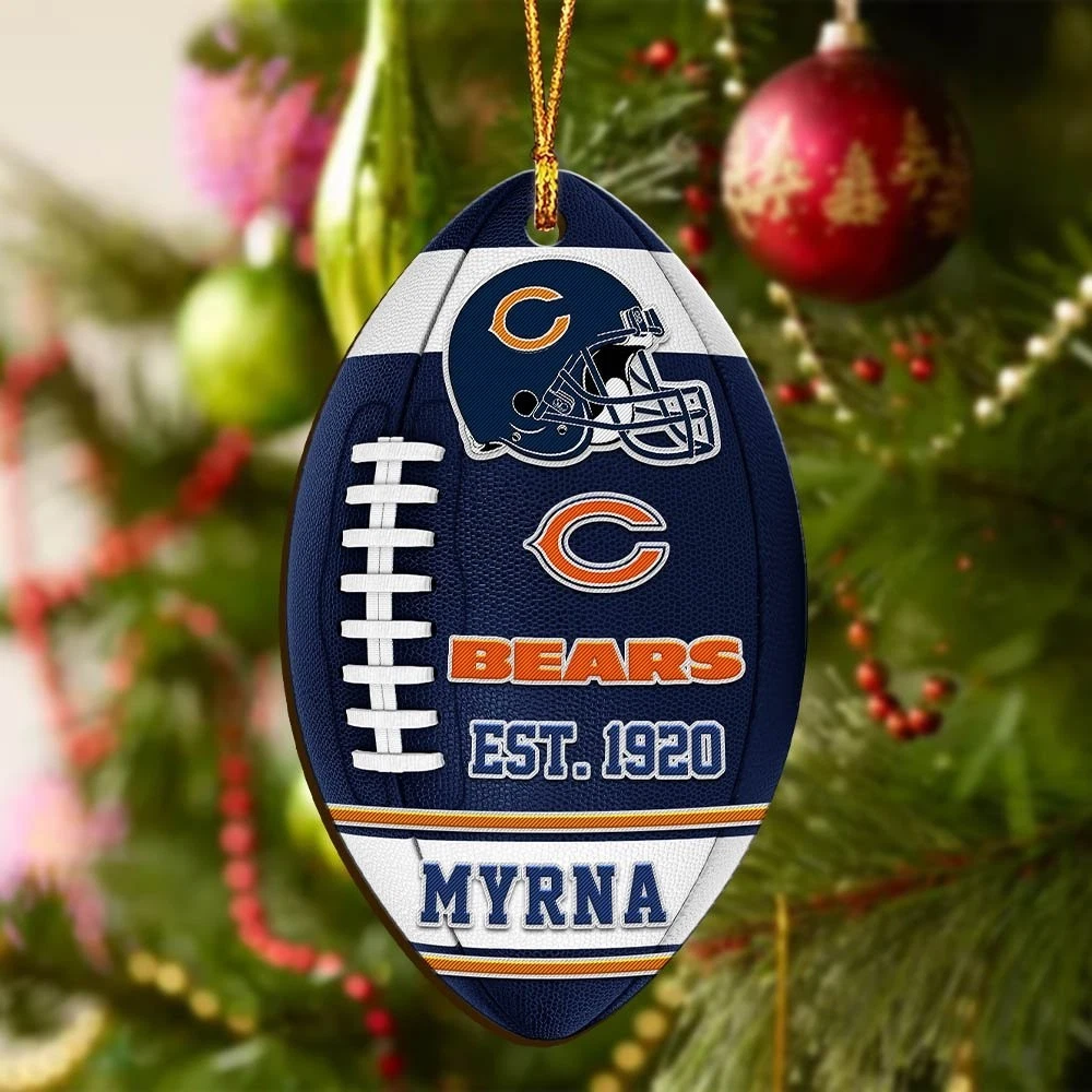 Personalized Chicago Team Football Bearss Sport Ornament, Gift For Fans