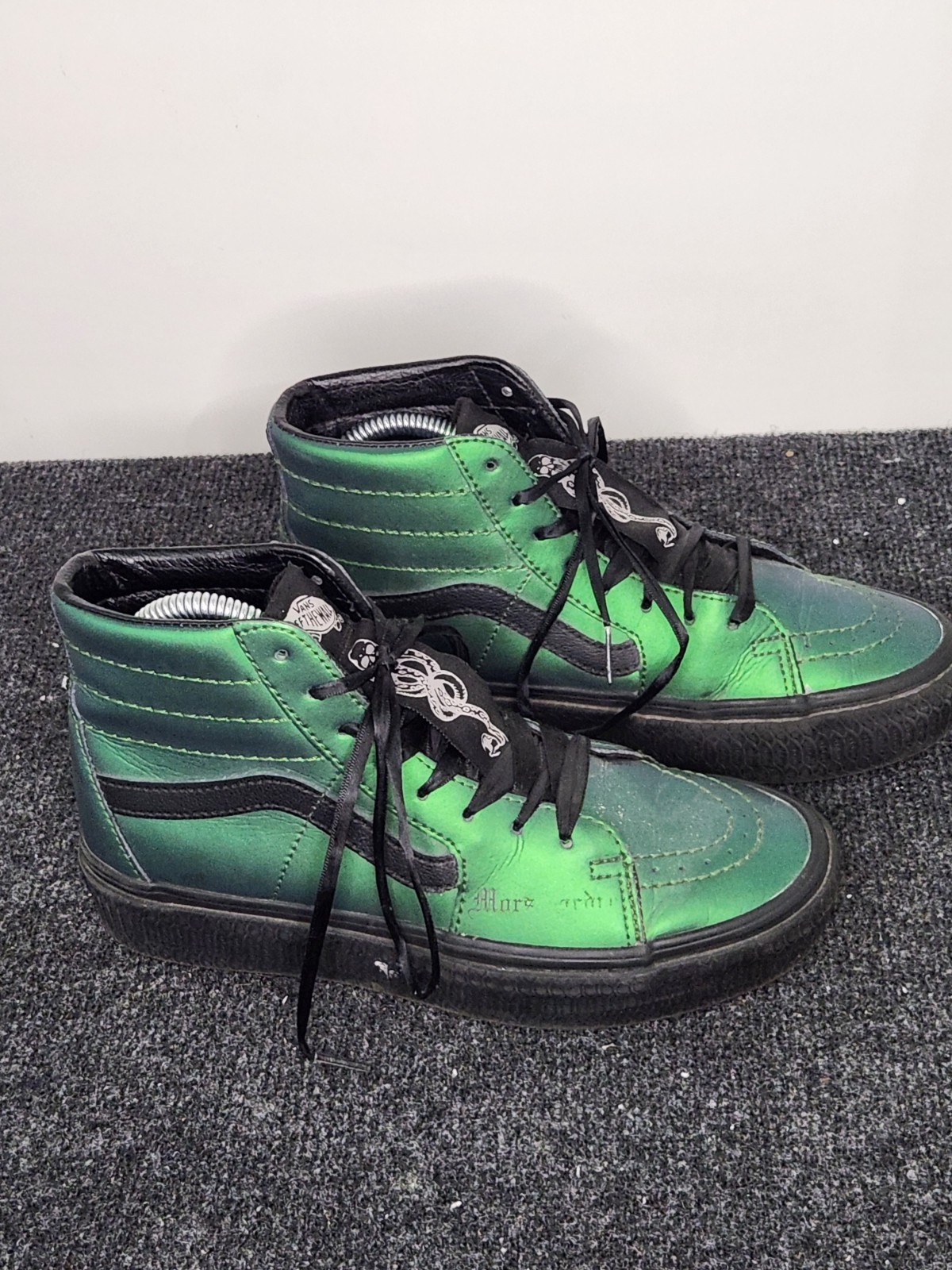 Harry Potter Slytherin Morsmordre Vans Off The Wall High Sneaker Green M 6 W 7.5