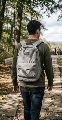 DAKINE Gray Green Backpack 21L 365 Campus VINTAGE Grid Ripstop Laptop Bag EUC