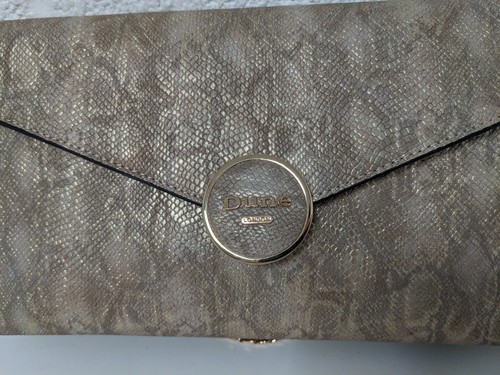 Dune Snakeskin Patterned Bag Beige Gold Chain Shoulder Strap Evening Small - Picture 4 of 9