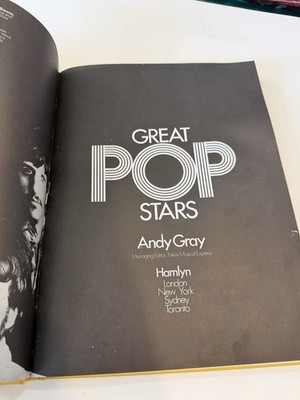 RARE! Great Pop Stars - by Andy Gray. The Hamlyn Publishing Group 1973 HC/DJ