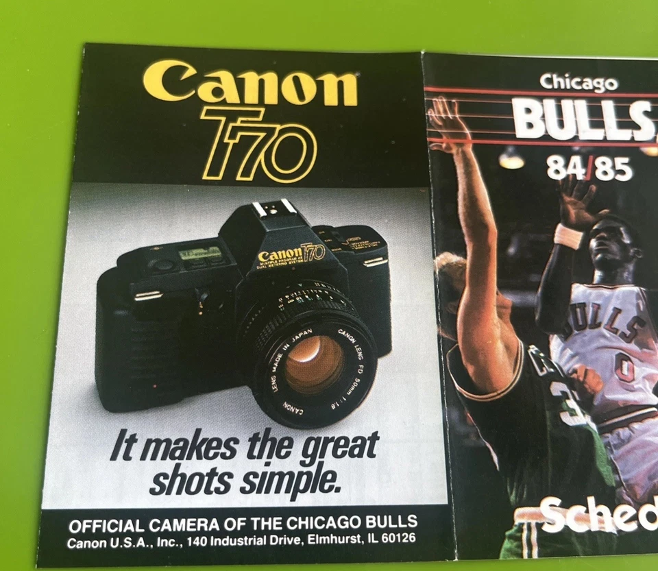 CHICAGO BULLS 1984-85 CALENDARIO DE BOLSILLO MICHAEL JORDAN NOVATO CANON PATROCINADOR CABRA Foto 3 de 4