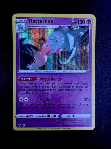 Nintendo Hatterene 073/198 Chilling Reign Holo Rare Stage 2 English 130 HP