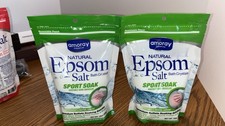 New  2 X 16 oz Amoray Natural Epsom Salt Sport Soak Soothes Sore Muscle
