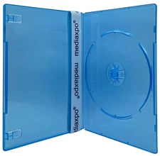 SLIM Clear Blue Color Single DVD Cases 7MM Lot