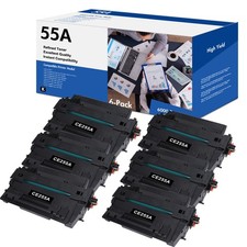6PK Black Toner Cartridge for HP 55A CE255A Laserjet P3015D P3015 P3015DN P3015X