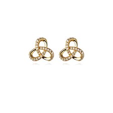 Solid 925 Sterling Silver Clover Flower Stud Earrings for Women Teen Girls CZ Fl