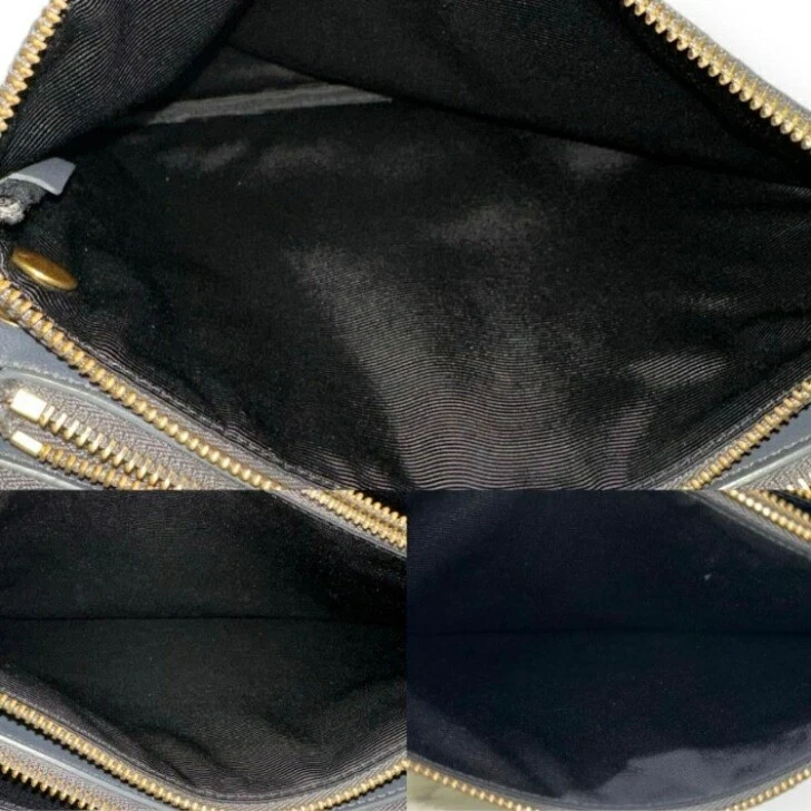 Borsa a tracolla Celine Trio grande in pelle grigio scuro oro ferramenta 2019