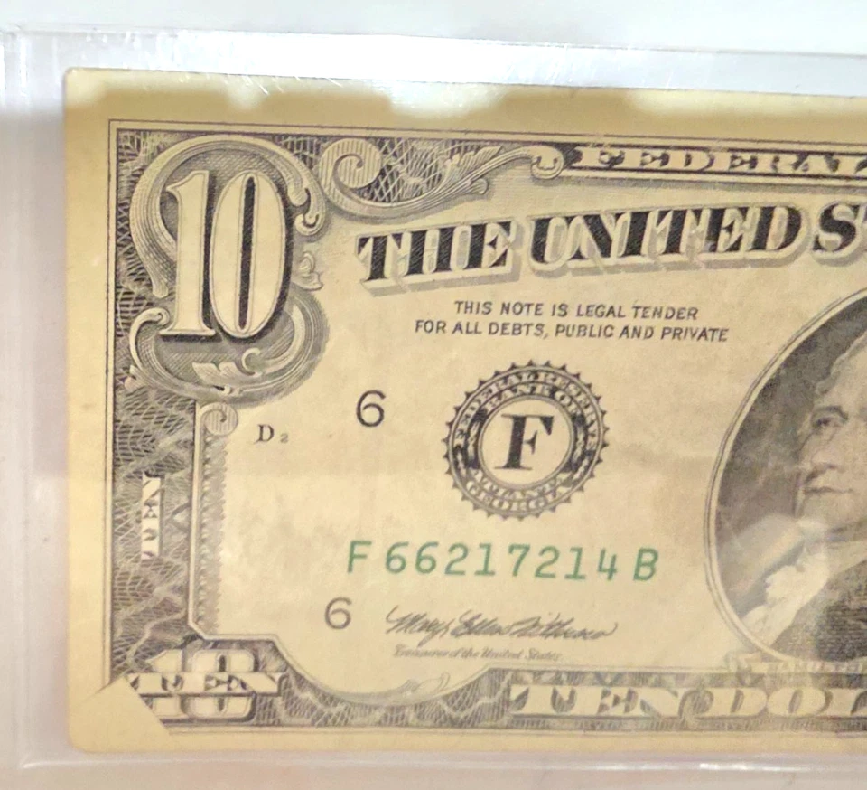 1995 $10 ATLANTA Fold Error NOTE. - Image 3 of 3