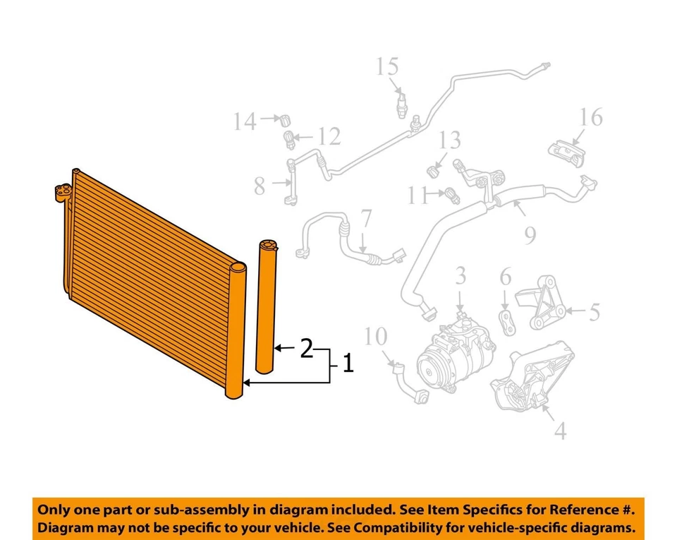 BMW 535i 2008 2009 2010 condensador de aire acondicionado 131 k OEM Foto 4 de 4