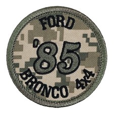 1985 Ford Bronco 4x4 Embroidered Patch Green Camo/Army Green Iron-On Sew-On Hat