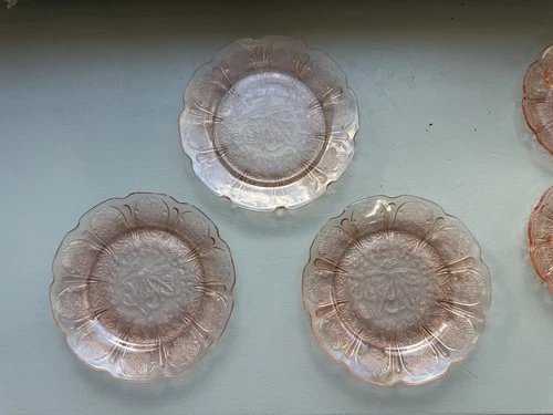 Jeannette Pink Cherry Blossom Depression Glass 6-inch Plate Set Of 3