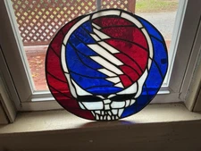 Vintage Greatful Dead beautiful stained glass picture steal your face